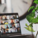 Remote Work - black flat screen tv turned on near green plant