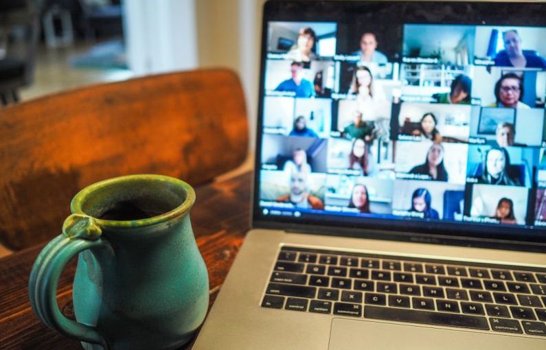 Networking - macbook pro displaying group of people