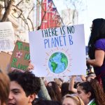 Climate - person holding there is no planet b poster