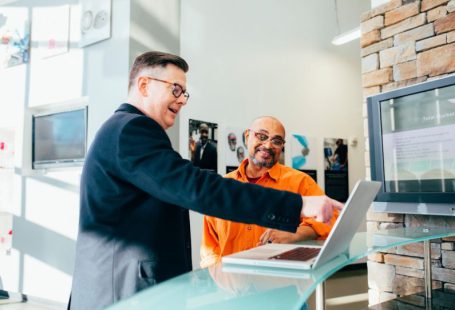 Sales - unknown person using laptop