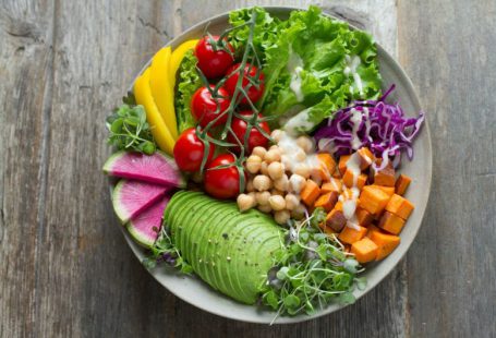 Vegan - bowl of vegetable salads