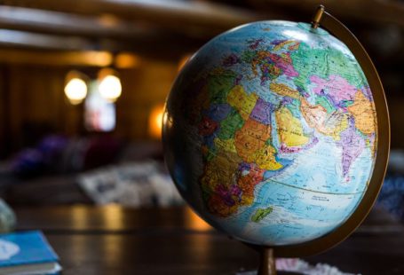 International Trade - desk globe on table