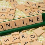 Online Presence - The word online is spelled out with scrabble tiles