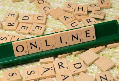 Online Presence - The word online is spelled out with scrabble tiles