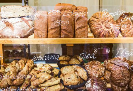 Local Market - Brown Wooden Rack With Baked Bread Displayed